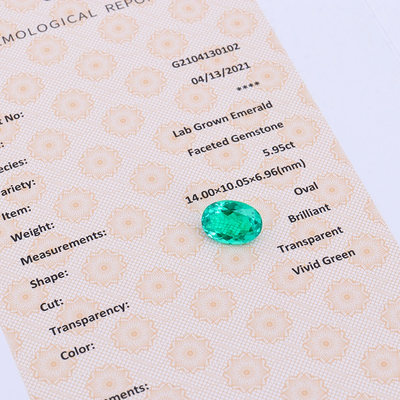 High Quality Columbia Lab Grown Green Emerald Oval Cut 1CT 2CT 3CT Hydrothermal Gemstone Lab Created Emerald with Grc Certificate