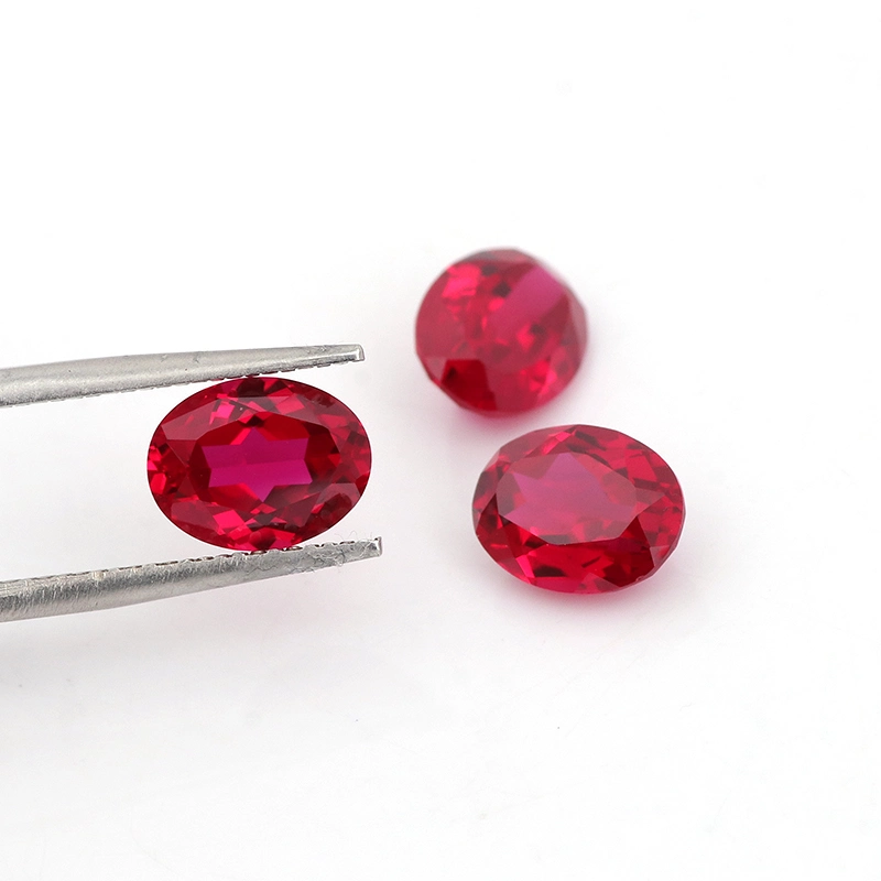Lab Created Ruby Oval Cut Lab Grown Ruby Gemstone for DIY Jewelry Making