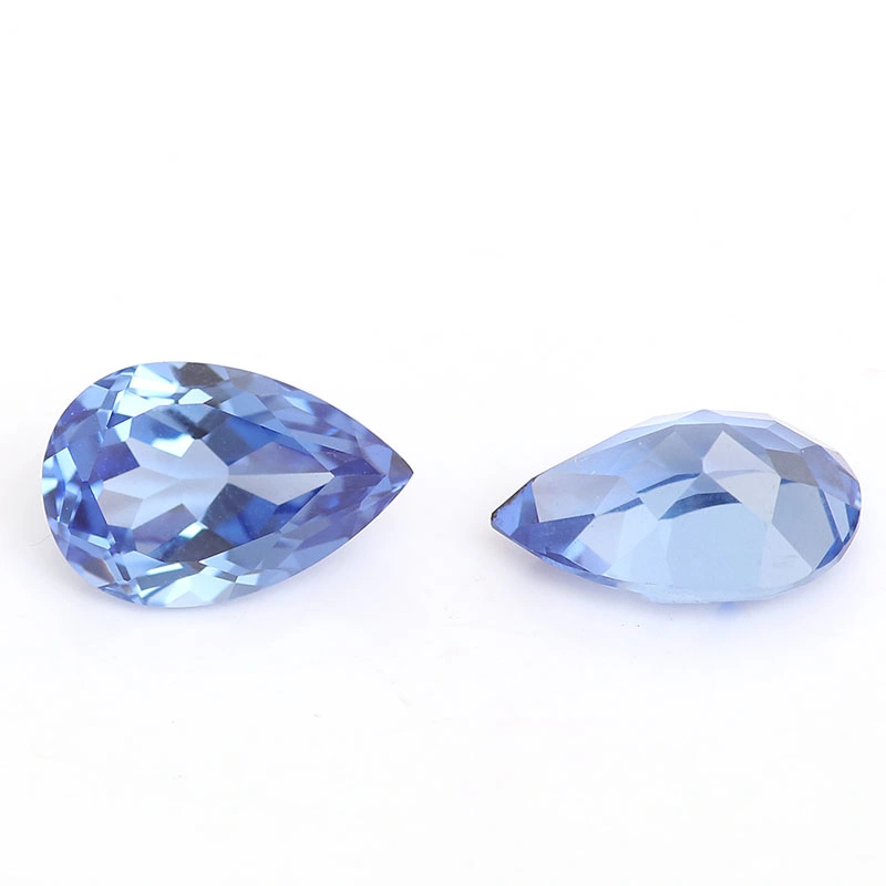 Wholesale Synthetic Stone Light Blue Lab Grown Sapphire Stone Light blue Pear Cut Sapphire Loose Gemstones