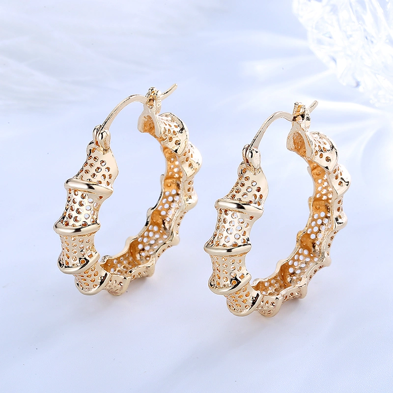 Women Popular 14K 18K Gold Plated Jewellry Copper Alloy Big Size Hoop Earring