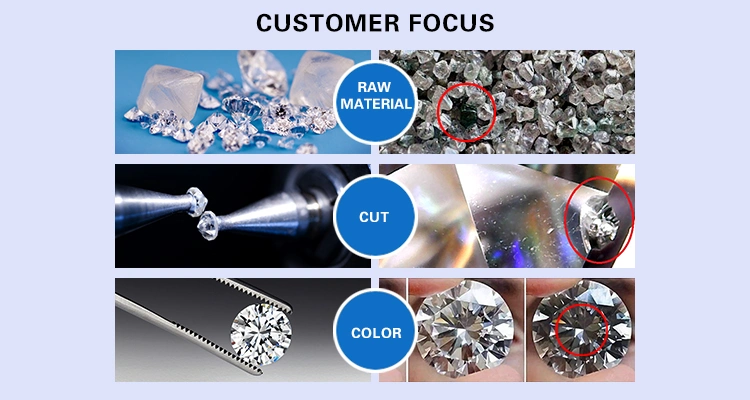 Staregem 3.0mm Def Vs Hpht Lab Grown Diamond Loose Gemstone for Custom Jewelry