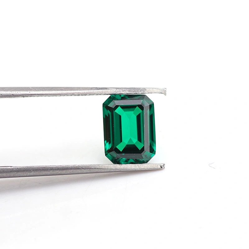 8*10mm Emerald Cut Hydrothermal Synthetic Zambia Emerald Lab Created Emerald Price Per Carat