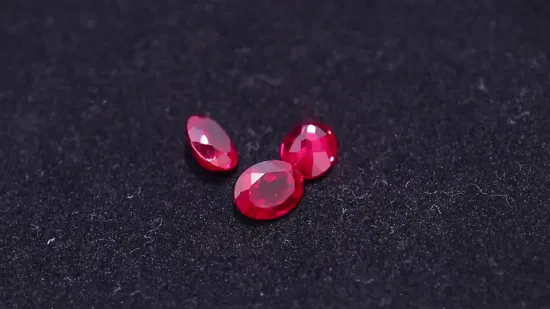 Oval Lab Grown Ruby Corundum Hydrothermal Synthetic Ruby Stone Lab Created Ruby