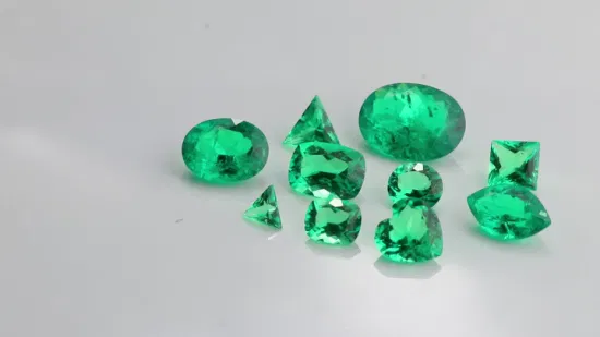 Charming Fancy Lab Created Dark Green Color Emerald Cut Loose Gemstones
