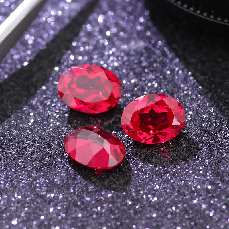 Wholesale Price Lab Grown Gemstone Oval Cut Ruby Stone Price Per Carat Lab Grown Ruby
