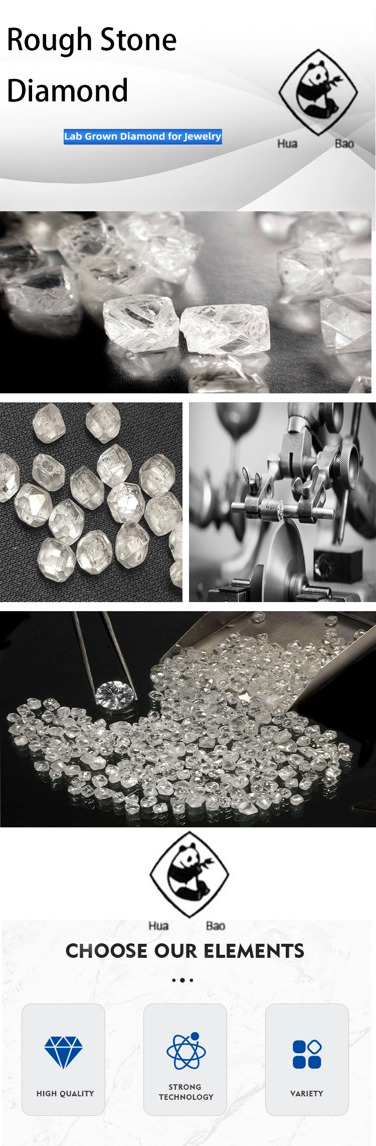 Uncut Laboratory Grown Hpht Diamond White Raw Stone