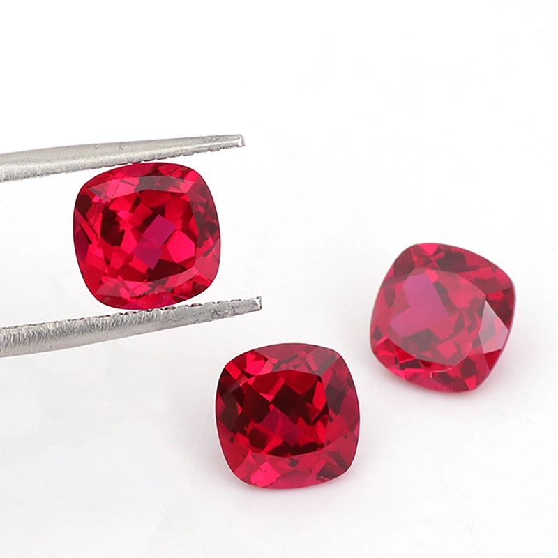 Hot Sale Fashion Cushion Cut Lab Grown Ruby Red 6X6mm 1 Carat Stone for Luxurious Gold Jewelry
