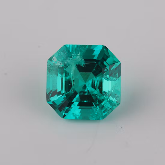 Wholesale Price Asscher Cut Columbia Green Hydrothermal Emerald